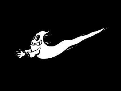 Swoosh Ghost black branding ghost illustration illustrator nike procreate vector white