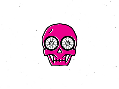 Bicyskull bicycle bike biking cycling design illustration logo skull vector wheel wheels