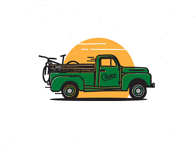Old Truck bicycle bike cycling design illustration truck vector