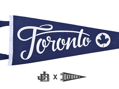 Toronto Pennant baseball blue blue jays illustration lettering maple leaf pennant texture toronto white