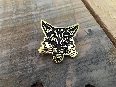 Sly Fox Enamel Pin black enamel pin fox gold illustration pin sly vector