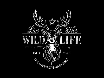 Live The Wild Life deer illustration wild life