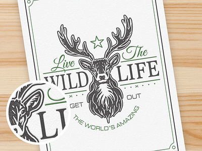 Live The Wild Life deer letterpress photoshop skillshare typography