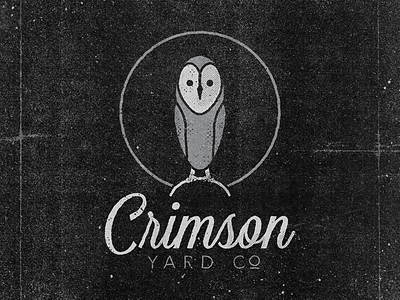 Crimson Yard Co black crimson grey logo logo design owl