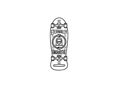 Eternally Ungrateful hand drawn illustration lettering procreate skateboard skull skulls snakes