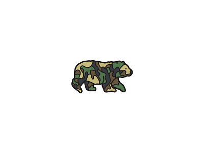 Camo Bear bear camo camouflage illustration