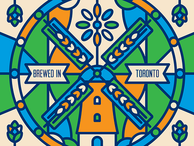 Beer Invite beer illustration monoline toronto vector windmill