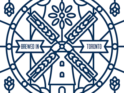 Beer Invite beer illustration monoline toronto vector windmill