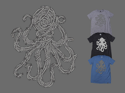 Ropes Tee illustration octopus ropes vector