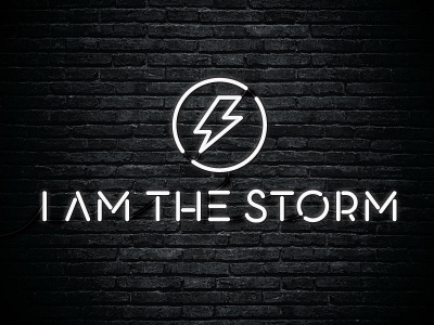 I Am The Storm brick lightning logo neon