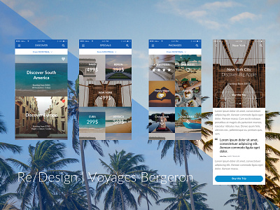 Voyages Bergeron ReDesign airbnb app ios minimal redesign travel voyages