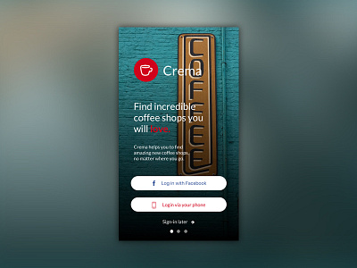 Crema Signup for Daily UI daily ui facebook ios login via phone signup sketch