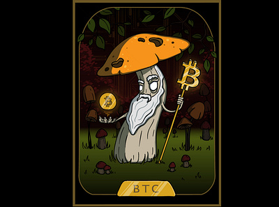 Bitcoin shroom NFT adobe illustrator bitcoin bitcoinart btc card cards collection crypto cryptoart cryptocurrency fungi illustrator mushrooms nature nft nftart vector vector illustration vectorart