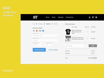 Daily UI Challenge 002: Credit Card Checkout