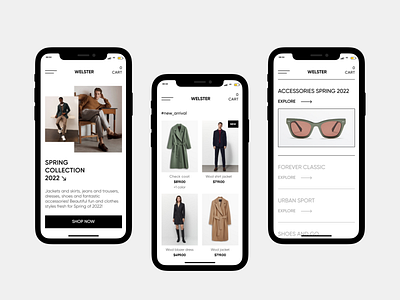 E-commerce Fashion Store application clothes e commerce ecommerce fashion interface mobile shop store ui ux web