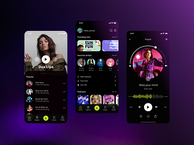 Music Streaming Platform app blur crossplatform interface ios listening mobile music platform player podcast service streaming