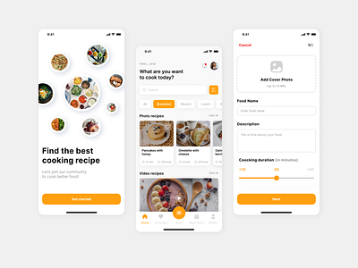 Cooking & Recipe App app calories cook cooking delivery food health interface ios recipe recipes ui ux