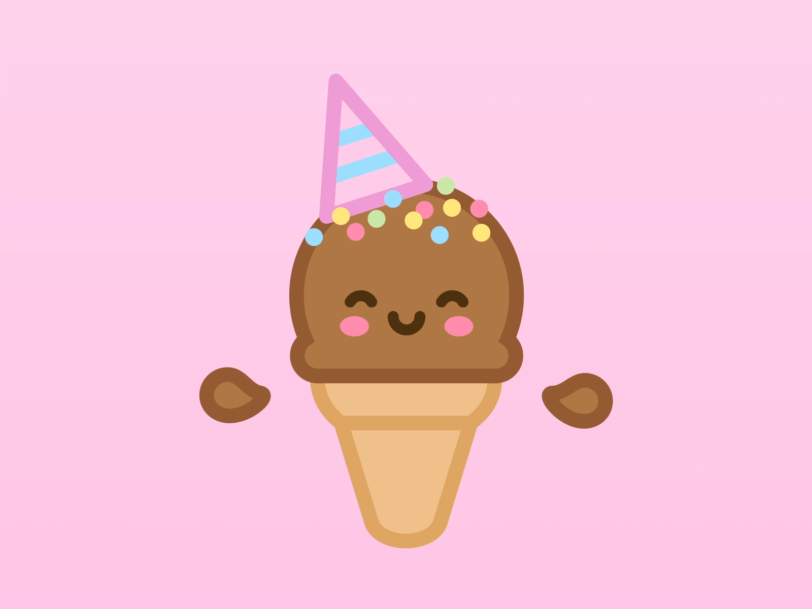 Ice Cream Party after effects animation cone cute gif illustration imessage party sticker