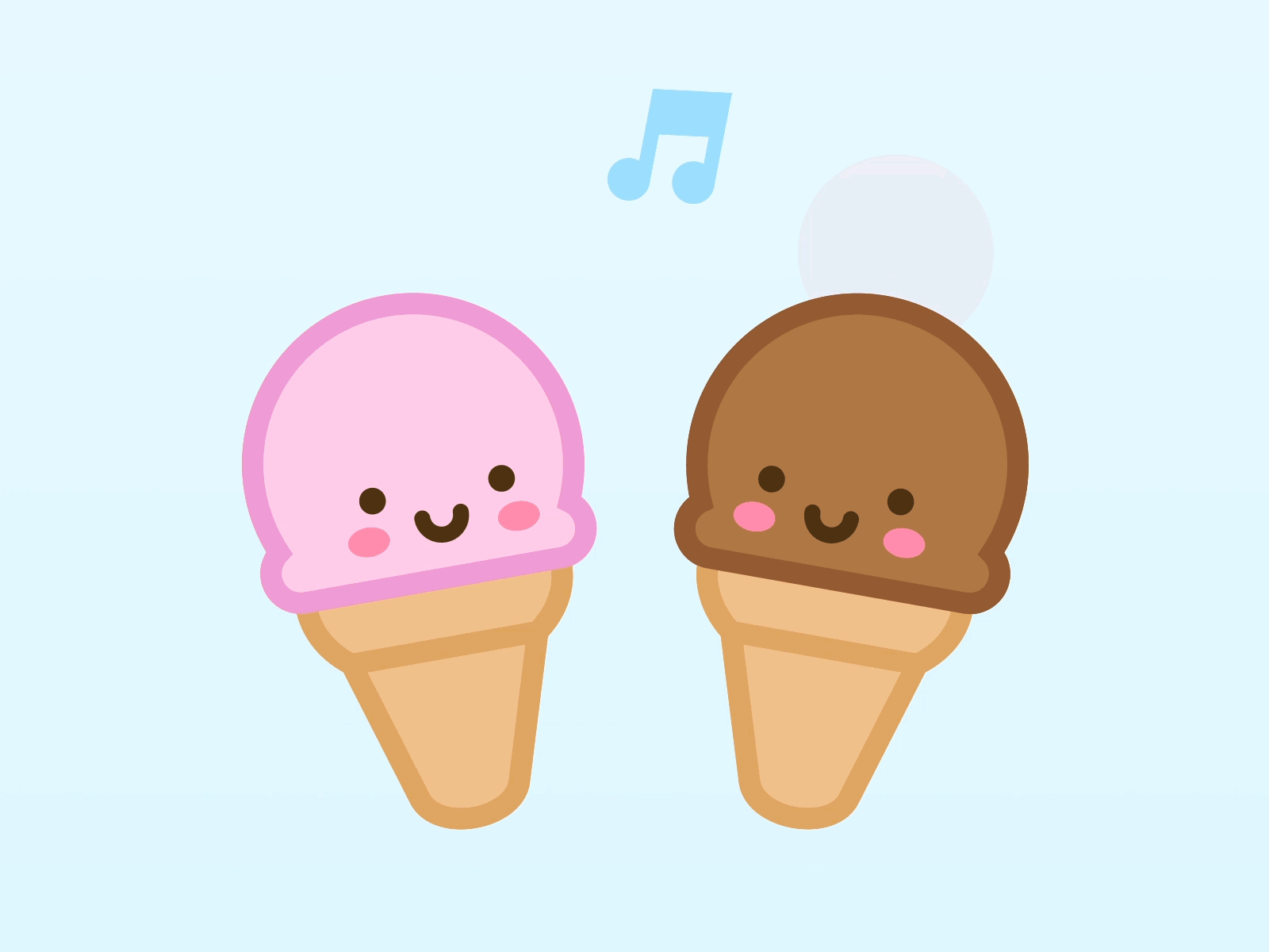 Dancing Ice Cream Cones after effects animation cute gif ice cream illustration imessage music party sticker