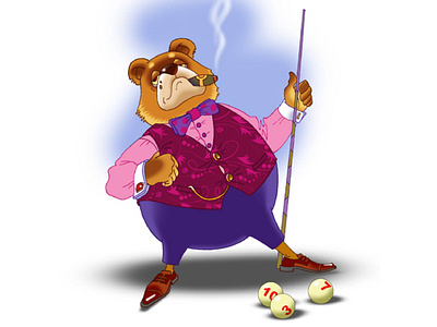 Billiard player bear