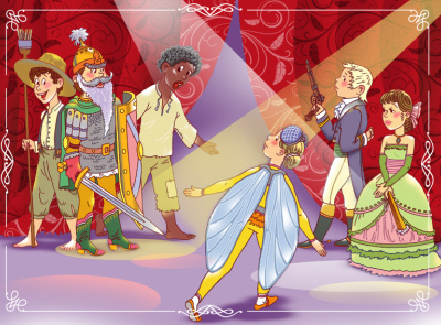 Illustration of a children's book "Children's theater"