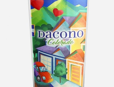 Travel mug illustration for Dacono, Colorado