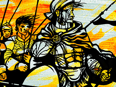 Band of Seven fantasy graphic romans scratchboard warriors