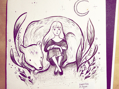 Bear & Moon art bear illustration kidlitart