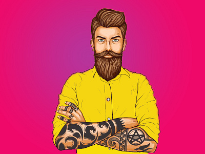 Brutal Bearded Man Vector Illustration branding design graphic design illustration logo vector