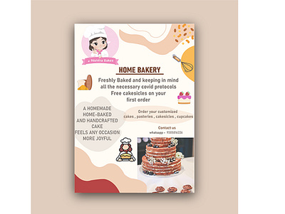 A bakery Pamphlet for my custmer. bakery branding design graphic design home bakery illustration logo typography ui ux vector