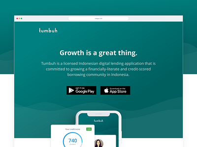 Tumbuh app financial fintech landing page website