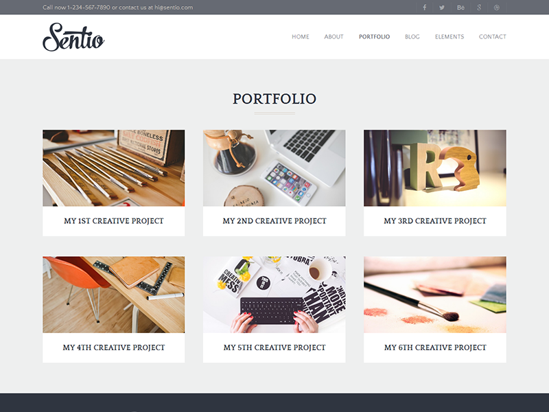 Sentio Pro - clean, light WordPress theme cms resource design premium modern clean layout wordpress template theme freebie free