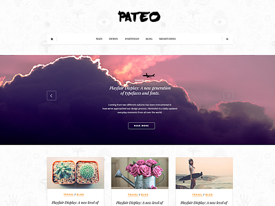 Pateo - creative layout for bloggers blog design free freebie psd template theme