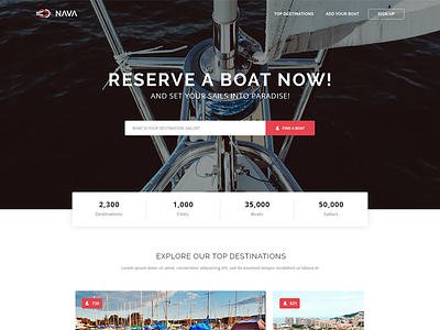 Nava free HTML template boat clean design free freebie html modern responsive ship template theme website