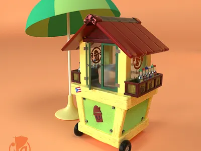 Carrito Piragua2 3d modeling c4dart illustration octane