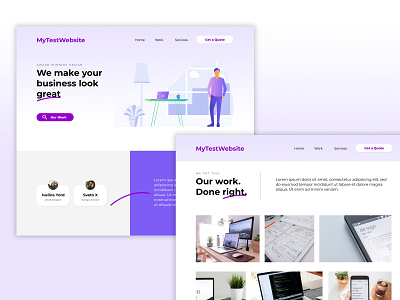 Simple website UI test design figma purple ui ux web web design