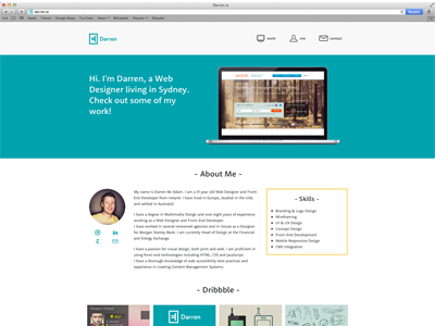 New Portfolio Website dribble freelance one page personal personal website portfolio resume website