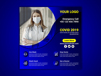 Coronavirus prevention social media post design