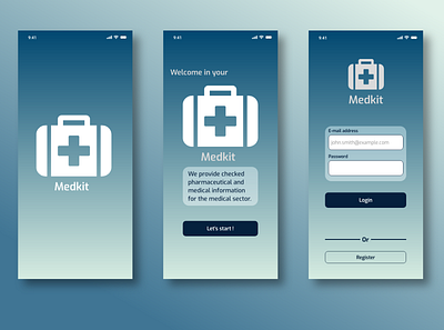 Medkit - medical app UI app design health medicine prototype ui ux uxpin uxui