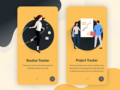 Onboarding screen for Time Tracker app app branding clean design icon illustration ui ux web website