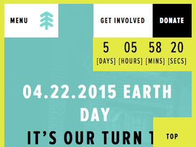 Earth Day 2015 redesign home page
