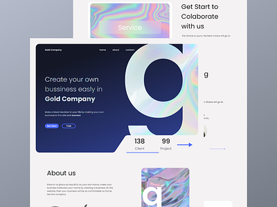 Gold Company Web Profile Design branding design graphic design typography ui ux web design web profile