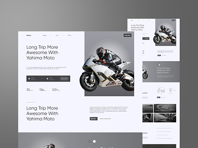 Yahima Moto Landing page Web design⚡ branding design graphic design typography ui ux vector web design