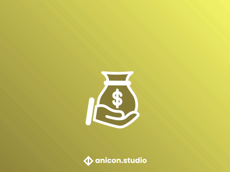 | You've earned it! | anicon animated logo bag business coin coins design gif graphic design growth icon json logo lottie money motion graphics revenue ui vector