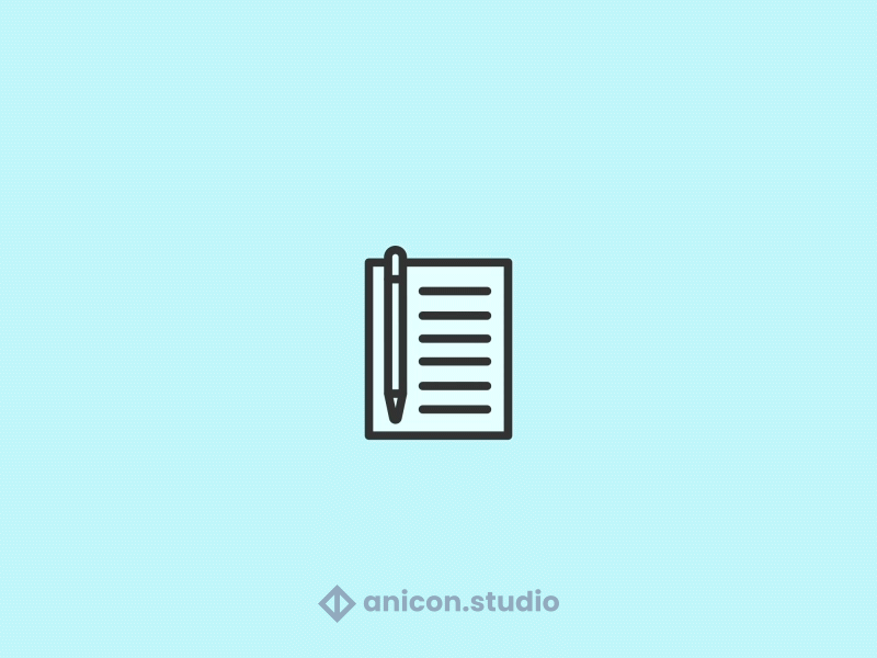 | It's better to write it down. | after effects anicon animated logo design gif graphic design icon illustration json lottie motion graphics notebook paper pen ui vector writing
