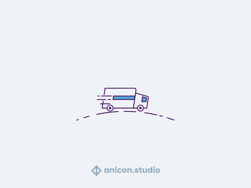 | Delivery truck on the way! | anicon animated logo business delivery driving gif graphic design icon illustration json logo lottie motion graphics order shipping truck ui vector