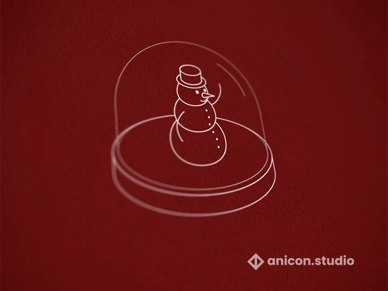 Oh! Thank you! anicon animated logo christmas design graphic design holidays icon illustration json lottie motion graphics newyear polite snowman