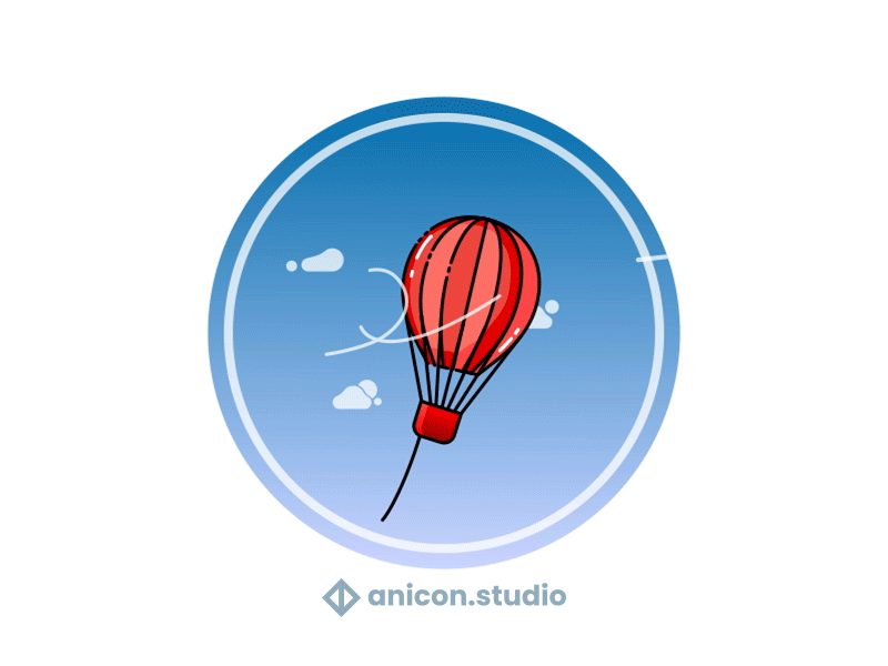 Doesn't matter where you go... airballoon anicon animated logo animation design graphic design hot air balloon icon illustration json logo lottie motion graphics travel