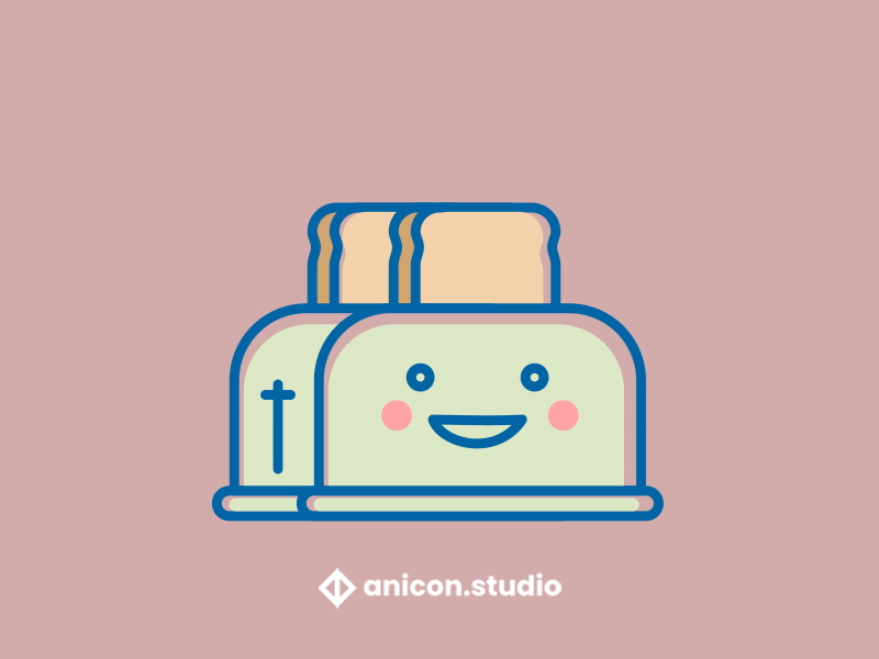 Hungry? anicon animated logo cute design fireworks food funny gif graphic design icon illustration json logo lottie motion graphics toaster ui ux