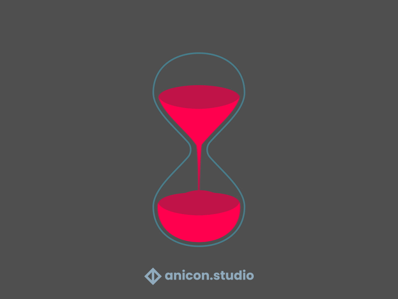 This one took some time! anicon animated logo design graphic design hourglass icon illustration json loader loading logo lottie motion graphics sand stopwatch time ui ux